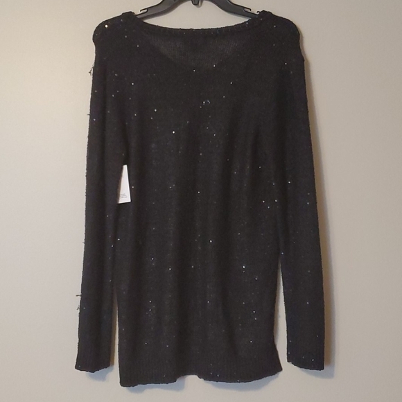 Jones NY sequin Yarn V neck sweater top - Picture 4 of 9
